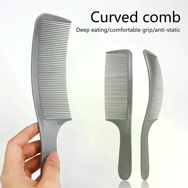 

Профессиональная изогнутая бритва, машинка для стрижки волос, расческа для стрижки, парикмахерская расческа с плоским верхом, антистатическая салонная расческа для стрижки, парикмахерская щетка
