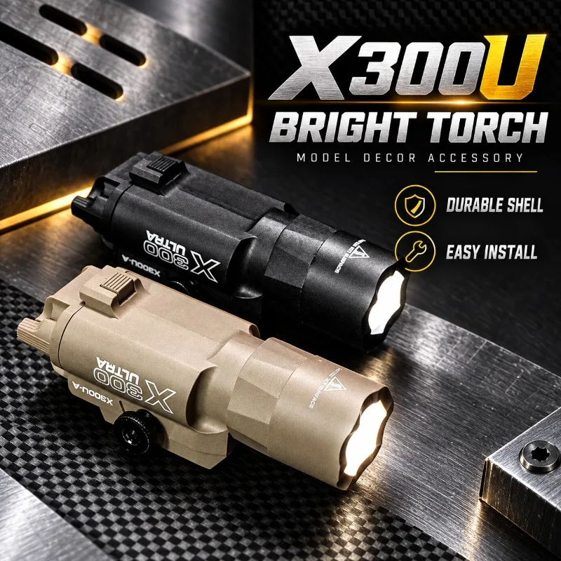 X300U Nylon Torch Ornament, Rail Mount Bright Flashlight for Hobby Model Collection Project