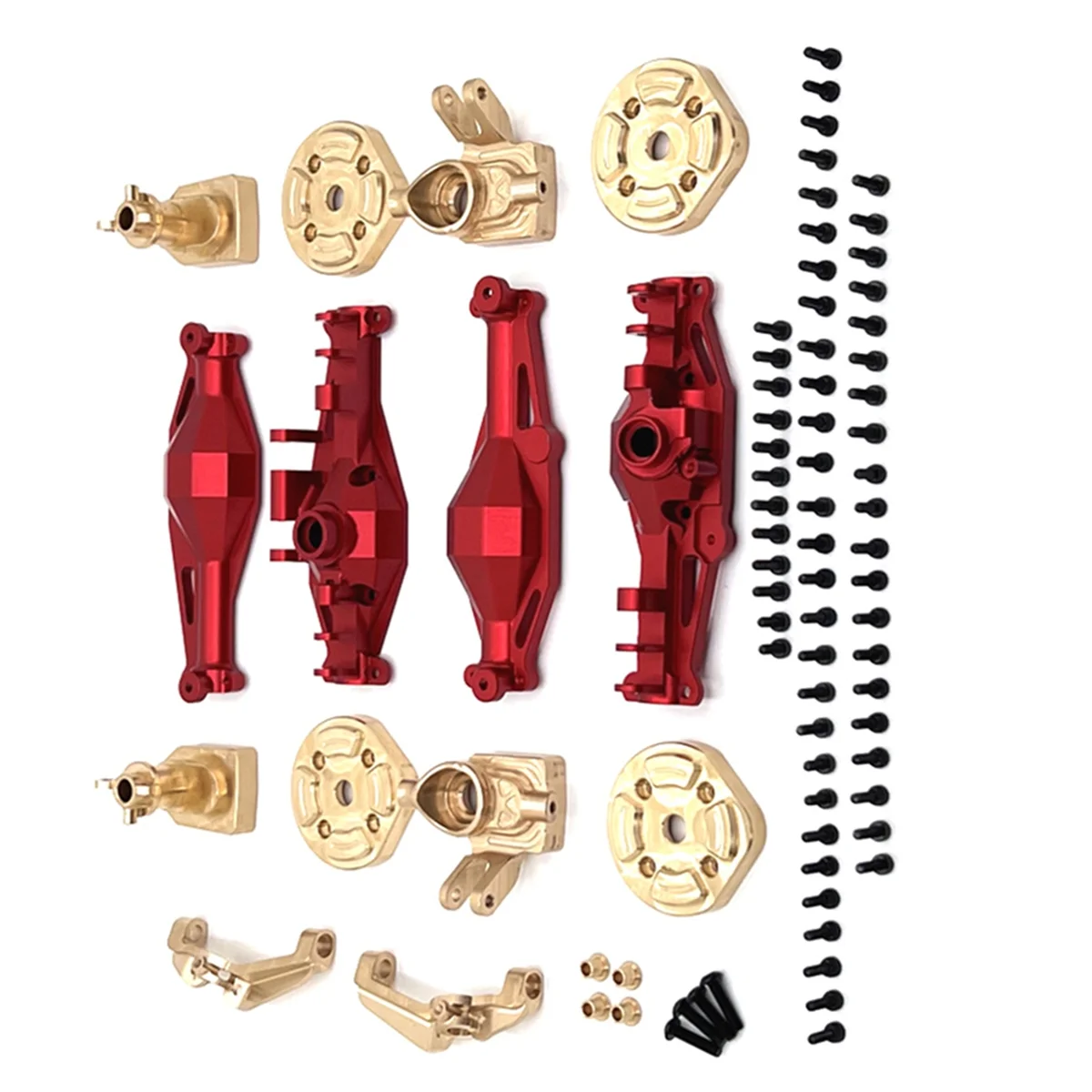 N18R RC Car Upgrade Front and Rear Axle Housing Brass Cup C Bridge Cover Kit for 1/12 H12Y H12Y+ RC Car Accessories Red