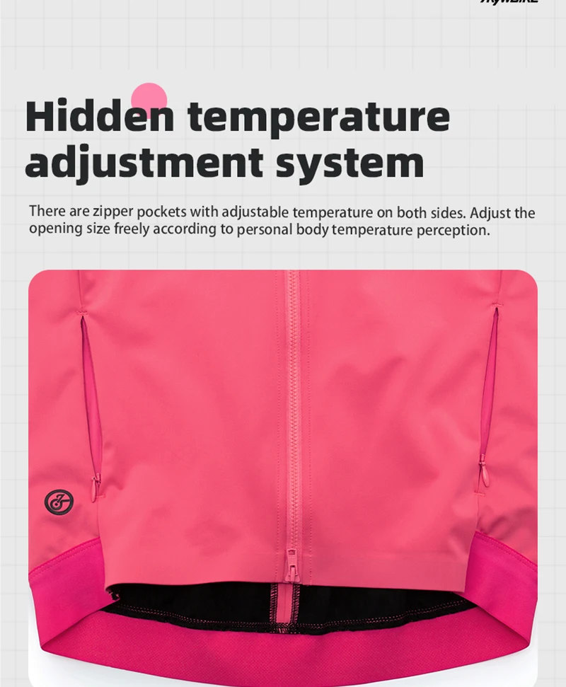 YKYWBIKE Damen Fahrradjacke 10-20 ℃ Outdoor-Sport, Rennrad-Trikot, winddicht, wasserdicht, Fahrradshirt, Fahrradbekleidung – Detail 10