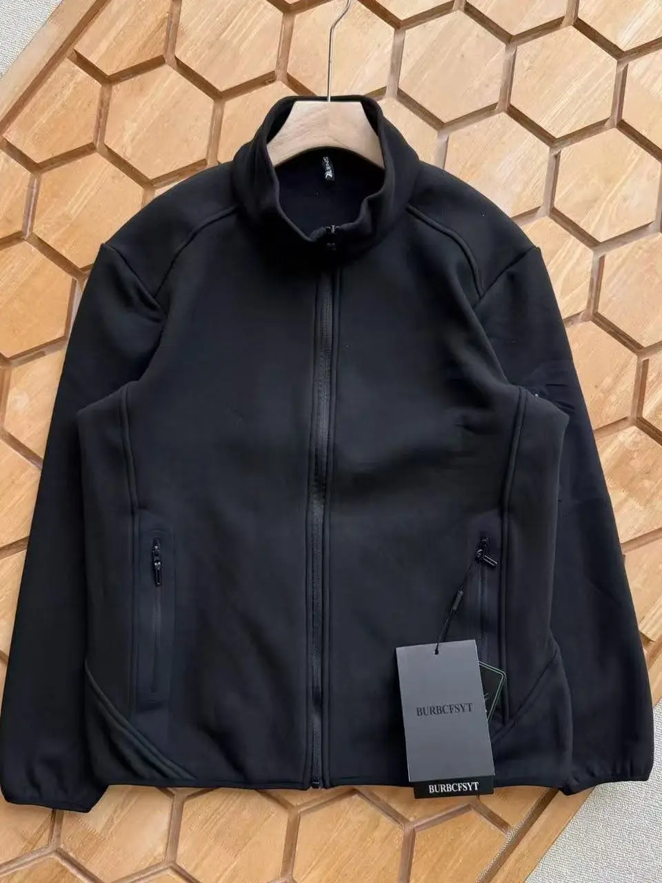 

Thiened Fce Lined Stand Collar Jaet Men's Outdoor Winter Warmting Clothing Stand Fit Casual Sle Zipper Closure