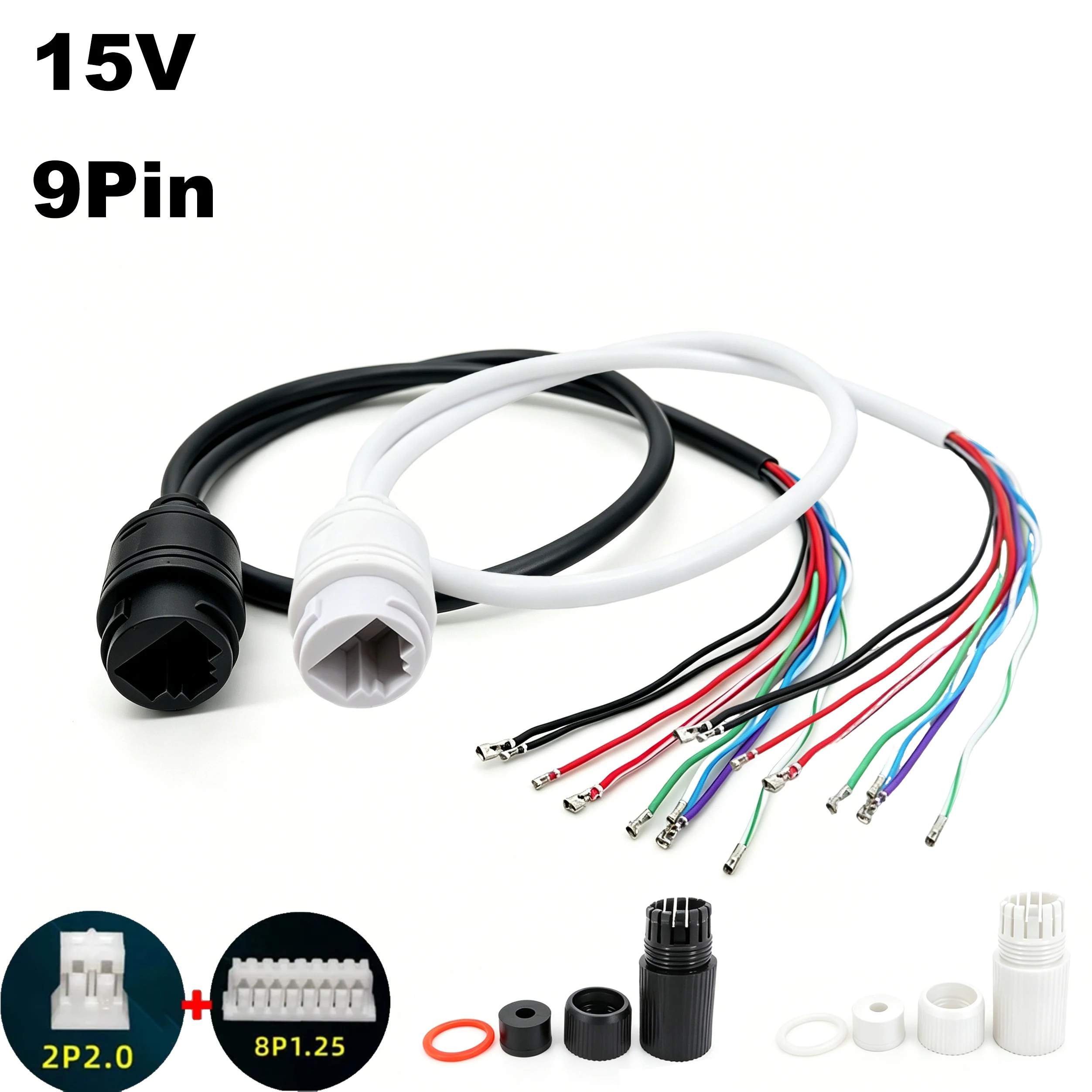 CCTV POE IP Network Camera PCB Module Video Power Cable 60cm RJ45 Female Connector with Terminlas 70CM