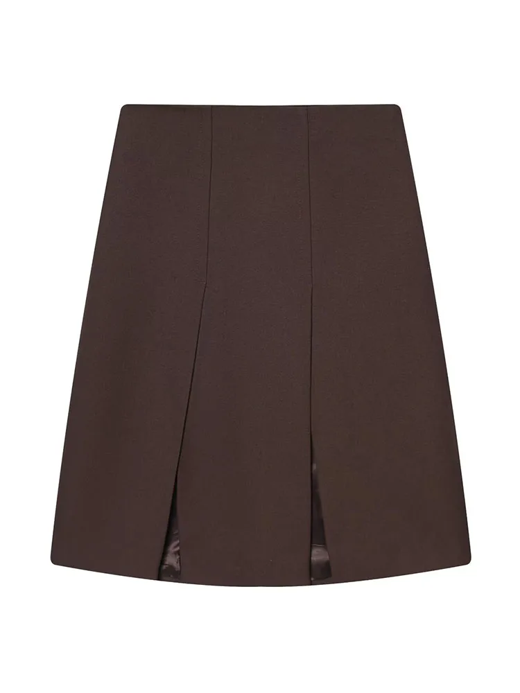 HH سترة نسائية عصرية ذات طية صدر السترة وجيب واحد الصدر مزين بأكمام طويلة + سحاب عالي الخصر طقم تنورة ضيقة واسعة بطيات #3