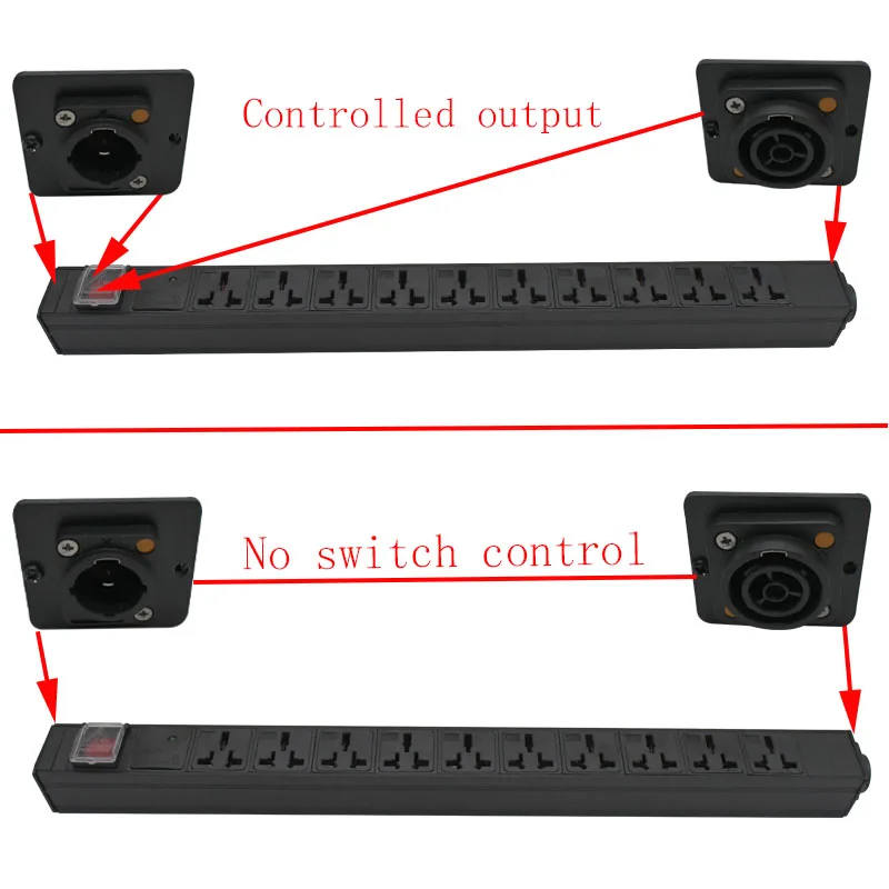 PDU electrical strip aviation plug 2-9AC16A universal socket SAC3MPX SAC3FPX input output With switch control