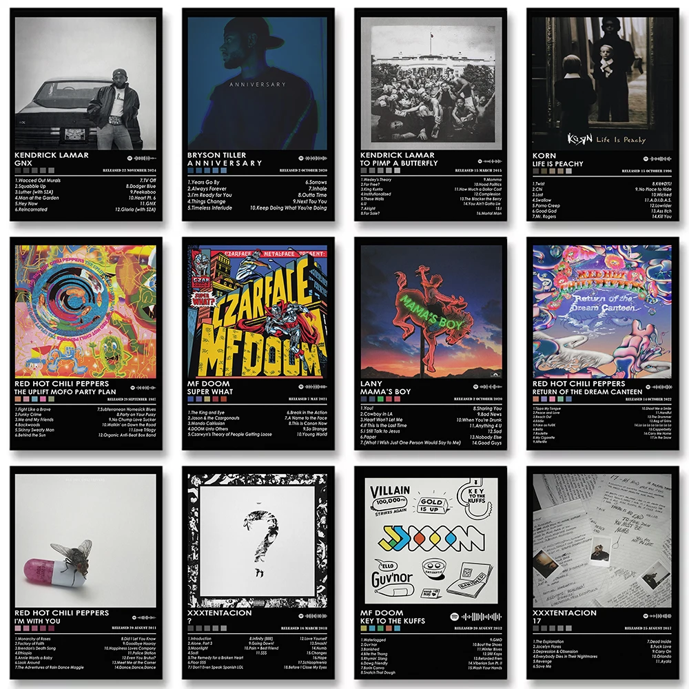Retro album cover Rock music hip-hop rapper trend Background Canvas Painting Wall Art Poster Picture Home Decor Mural Cuadros