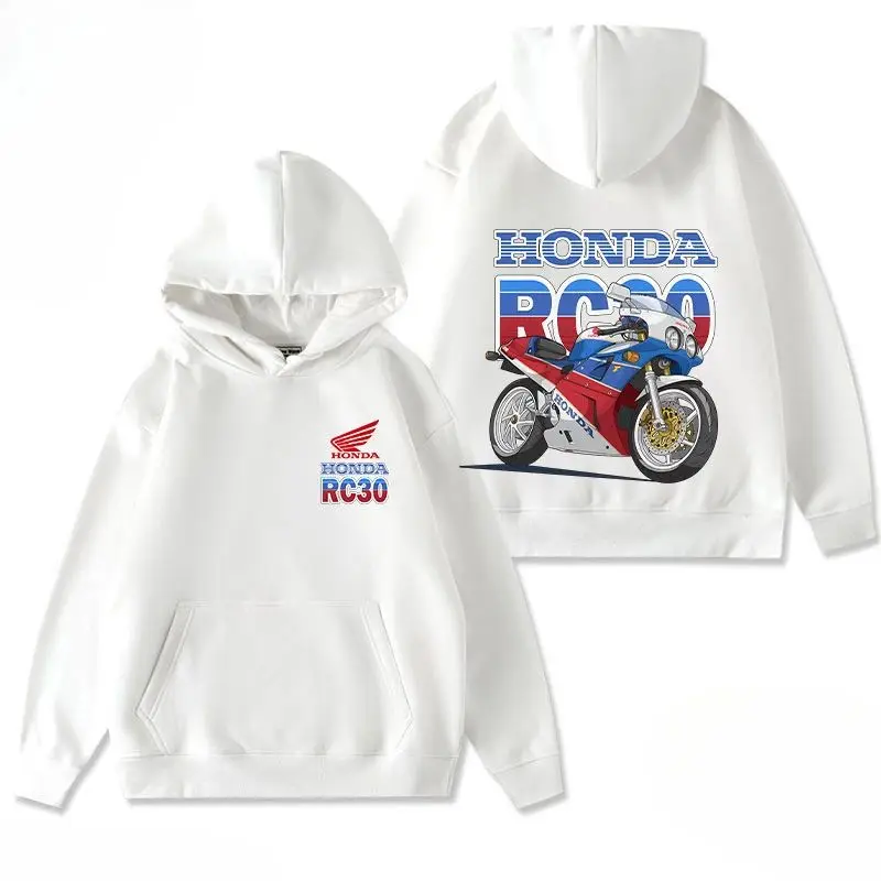 2025 Autumn and Winter Honda 1990 Motorcycle Rc30 Motorcycle Honda Club Outdoor Riding Customized Cotton Plus Velvet Warm Hoodie