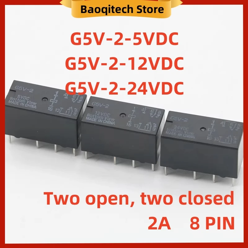 G5V-2-24VDC G5V-2-12VDC G5V-2-5VDC, dua terbuka dua tertutup 2A 8PIN asli baru untuk OMRON 5 10 buah