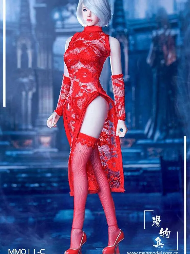 MM011 1/6 مقياس 2B شقيقة شيونغسام فستان الدانتيل ينغيرييس تخزين الملابس نموذج ل 12 ''أنثى الجندي عمل الشكل دمى الجسم #2