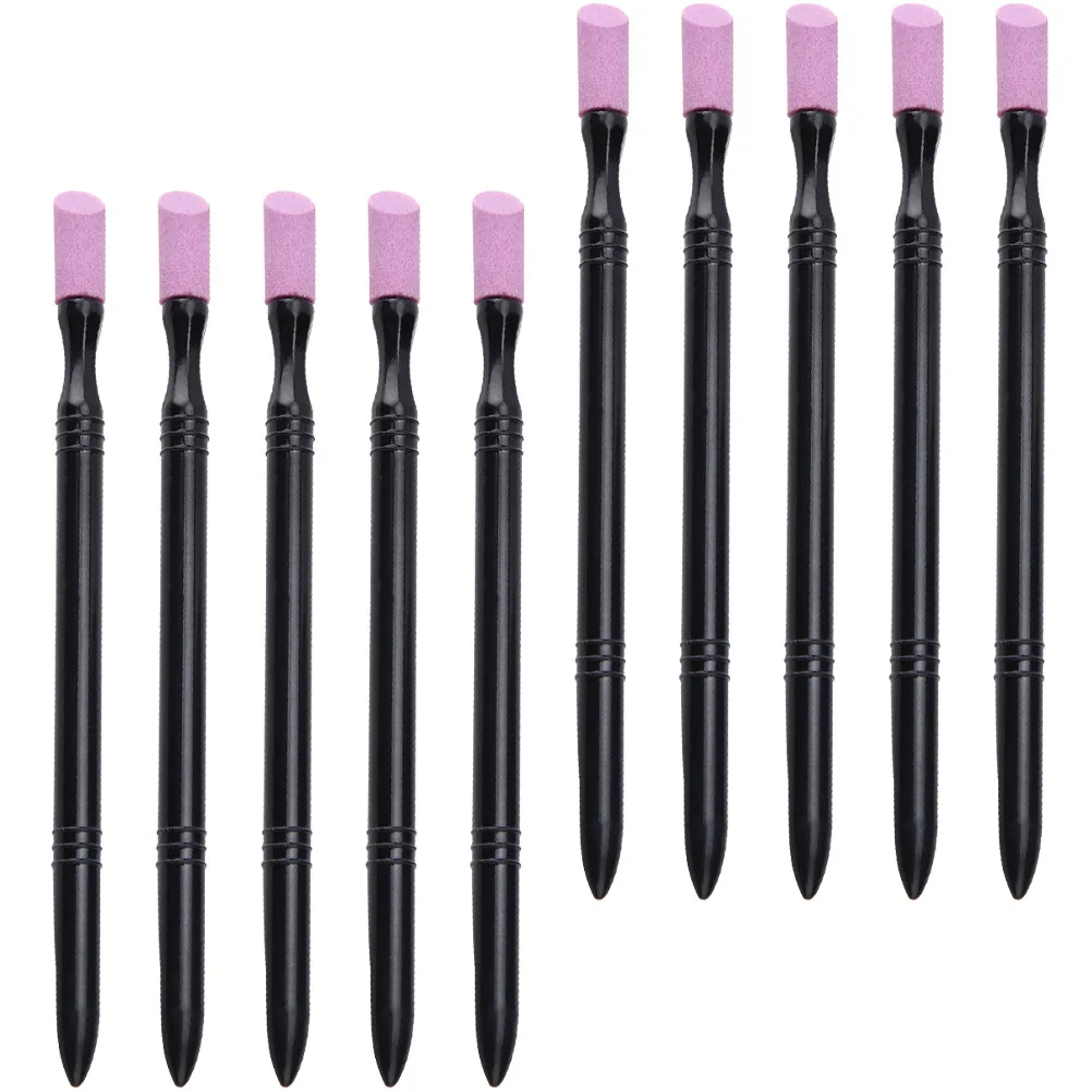 10 قطعة ملف الأظافر غرامة حصى الرملي أداة للأظافر كاذبة الطبيعية مزيل الجلد الميت مانيكير باديكير لوازم #1