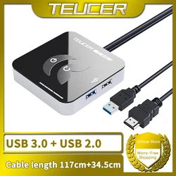 TEUCER KG-03 Desktop Computer Power Switch Power Supply Cable, USB 3.0 External Remote Start PC Motherboard Power ON/Off Switch