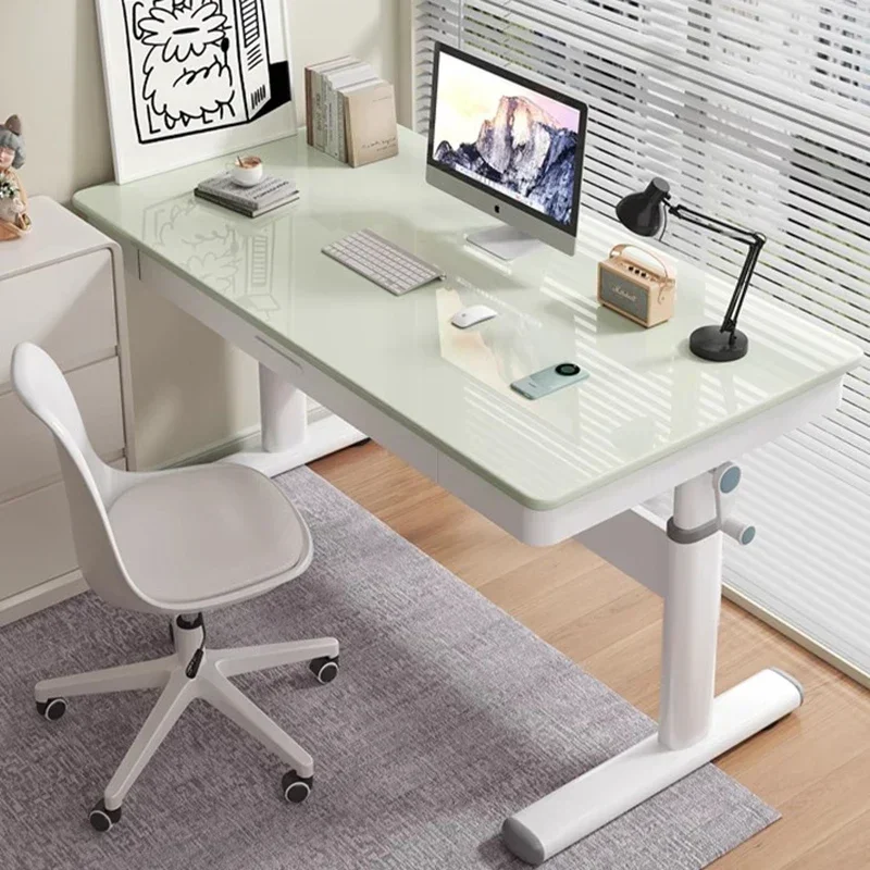 

Kids Student Adjustable Desk Glass Study Manicure Nail Computer Table Study Small Bureaux De Chambre Office Furniture
