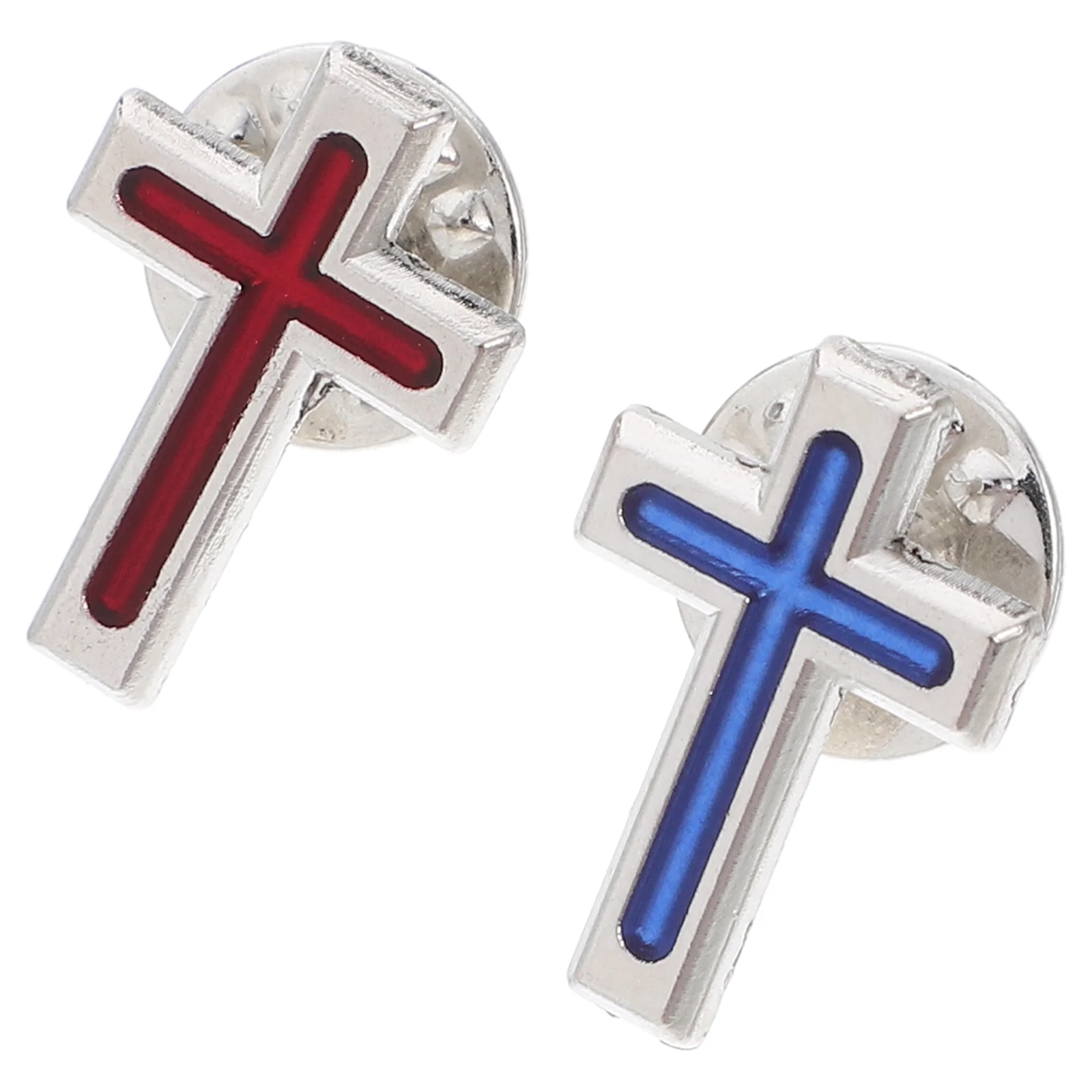 

2 Pcs Chest Button Badge Cross The for Men Christian Zinc Alloy Portrait Brooch