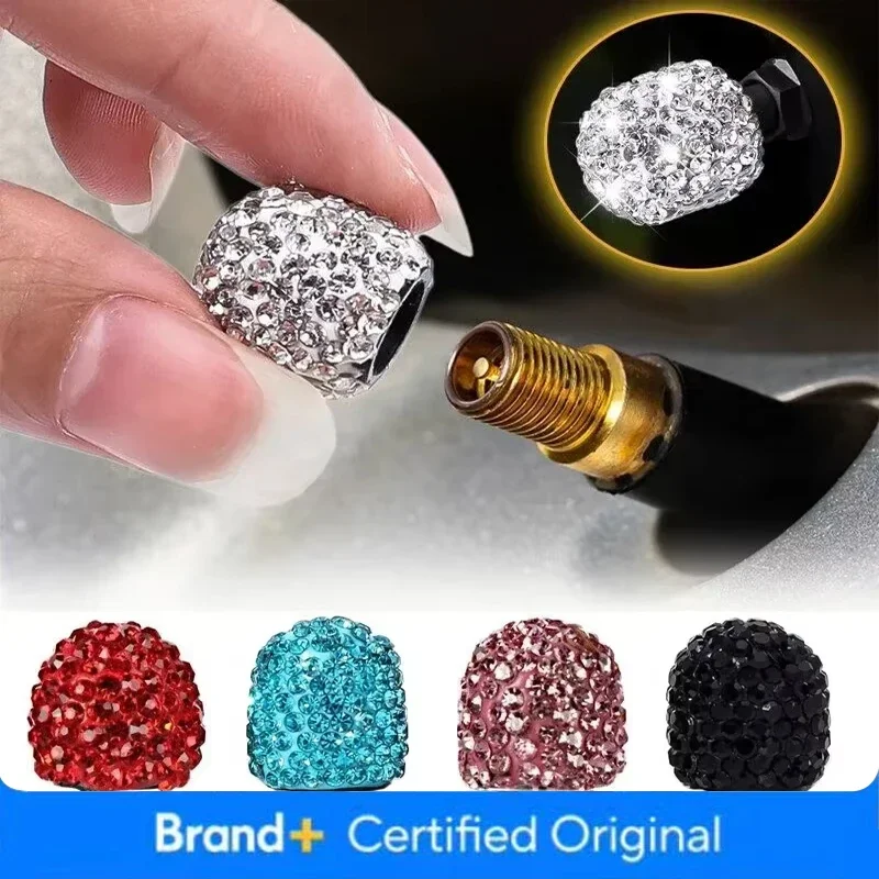 الماس الكريستال دراجة نارية سيارة الإطارات صمام قبعات 4/2 قطعة مشرقة الغبار واقية عجلة غطاء الصمام مركبة بلينغ غطاء صمام التصميم Toos