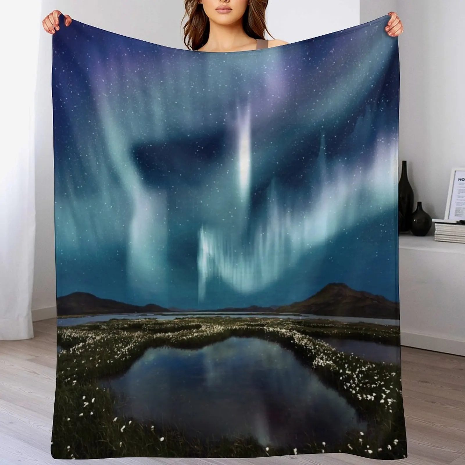 

New Northern Lights Throw Blanket Single Furrys Soft Plush Plaid Thins Blankets