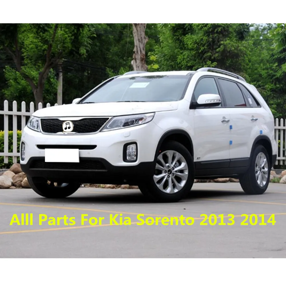 For Kia Sorento 2013 2014 Car Sticker Cover Detector ABS Chrome Front Head Light Lamp Trim Frame Eyebrow Accessories Frame 2PCs