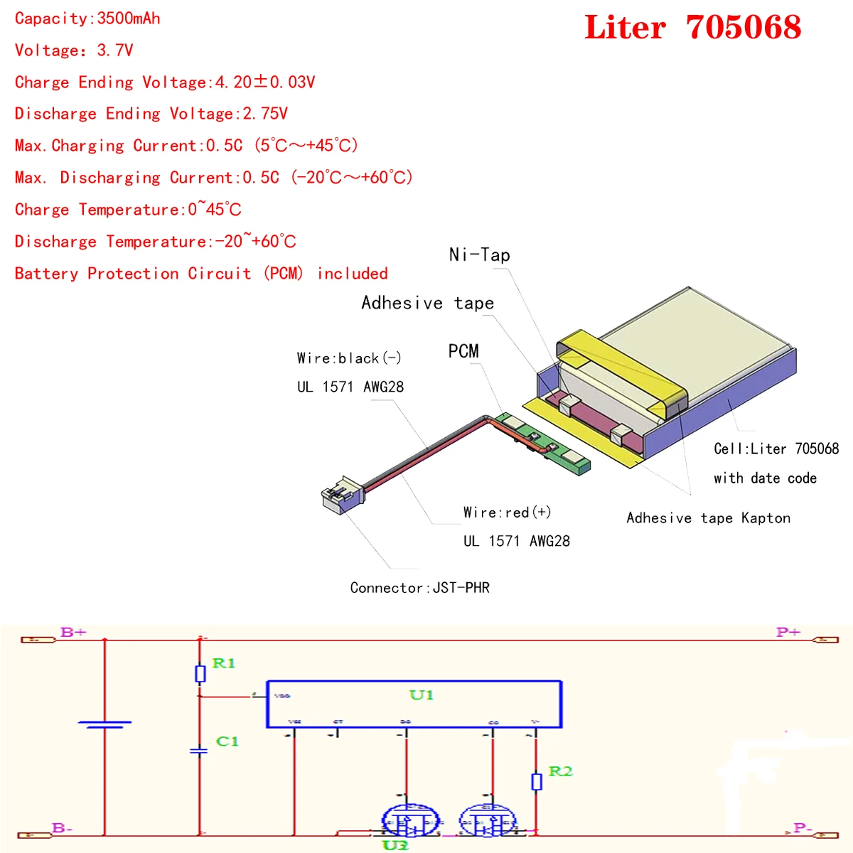 705068   Bateria litowo-polimerowa 3,7 V 3500 mAh 2800 mah 605065   Z płytką do tabletów RG35XX Pda. Produkty cyfrowe