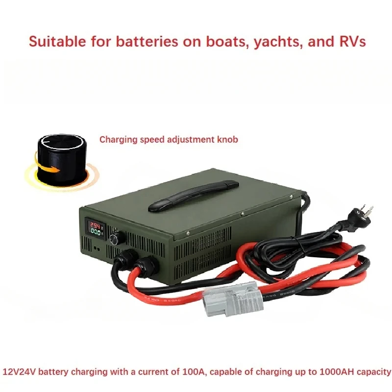 RV Battery 12V24V100A Fast Charging 1000A 800A14.6V Lithium Iron Phosphate/Lead-Use