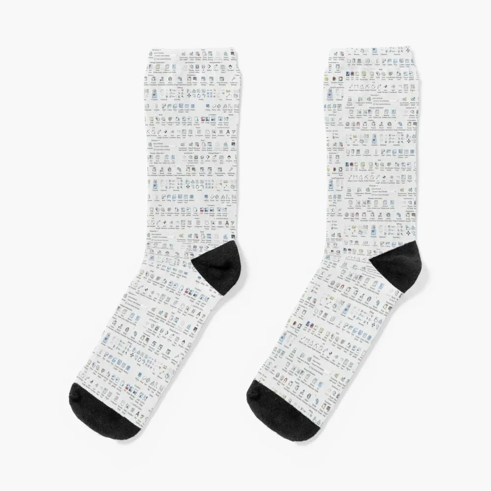 Revit Ribbon Socks cartoon essential Socks For Man Women's