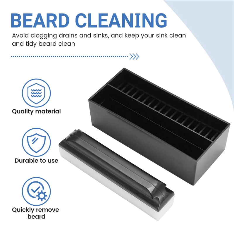 AB15-Beard Cleaning And Holder Set Cleaning Tool, 1Beard Cleaning And 1 Cleaning Bar Holder For Men Bathroom Sink Shaving Reusab