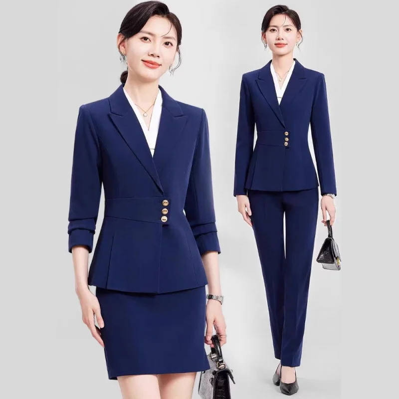 

Professional Women's Suit Set2025New Spring and Autumn High-End Elegant Formal Wear for Hotel Managers and Front Desk Staff