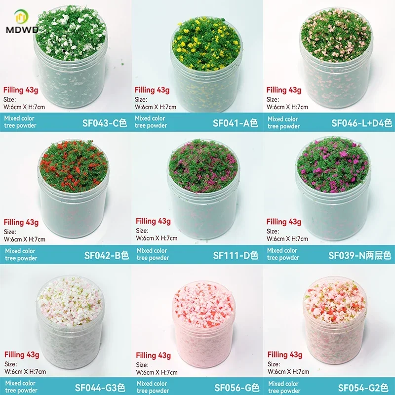 50ml 1-3mm Simulation bush grass sponge tree powder coarse grain flowers leaves diy military train model sand table scene layout