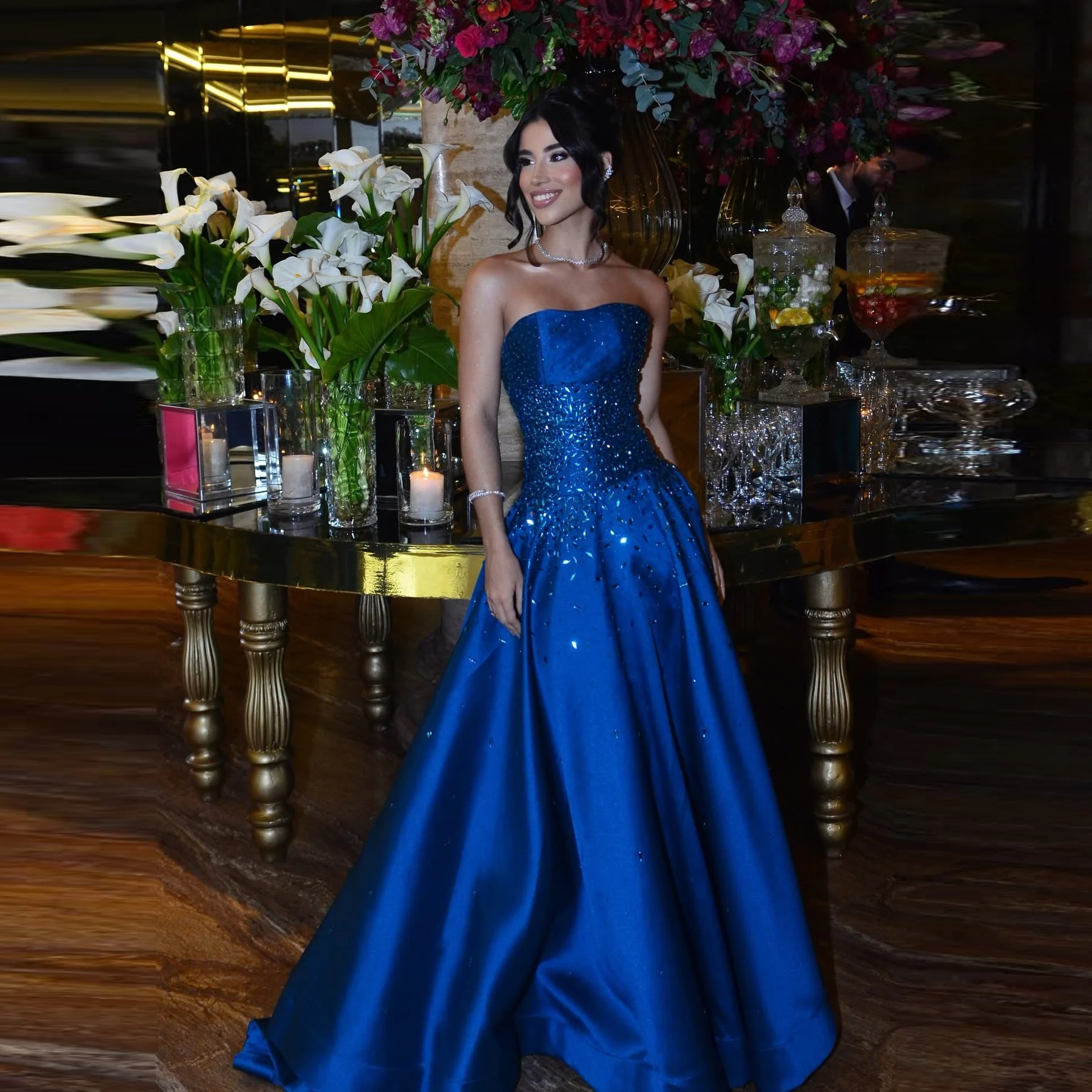 Royal Blue Strapless Dress Bridesmaid Wedding Dress Long Royal Blue Bridesmaid Dresses Royal Blue main image 0