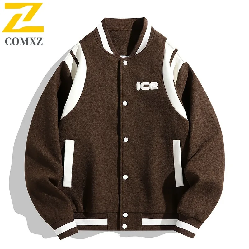 

COMXZ 2025 весенне-осенняя повседневная куртка молодежная студенческая бейсбольная свободная мужская и женская куртка модная пара