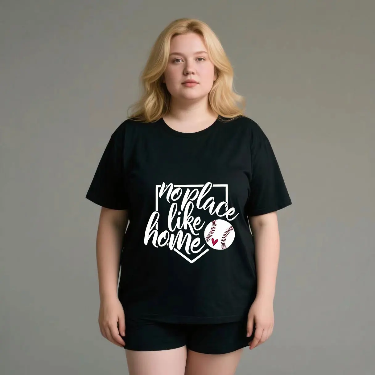 

Women's fitness training, exercise, breathability plus size Butterfly pattern women's casual short sleeved T-shirt black