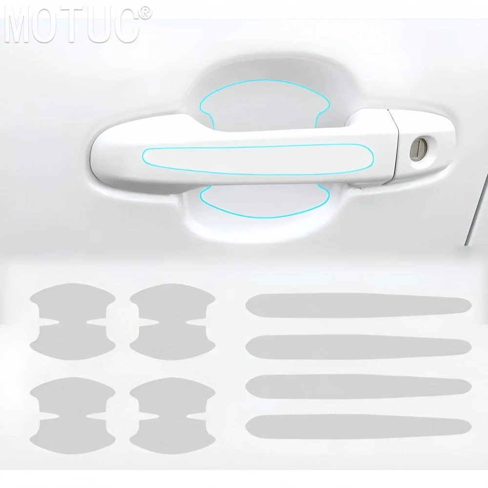 8Pcs/Set Transparent Car Door Handle Protector Sticker Waterproof Vinyl Decal Universal Car Door Handle Scratch Resistant Decors