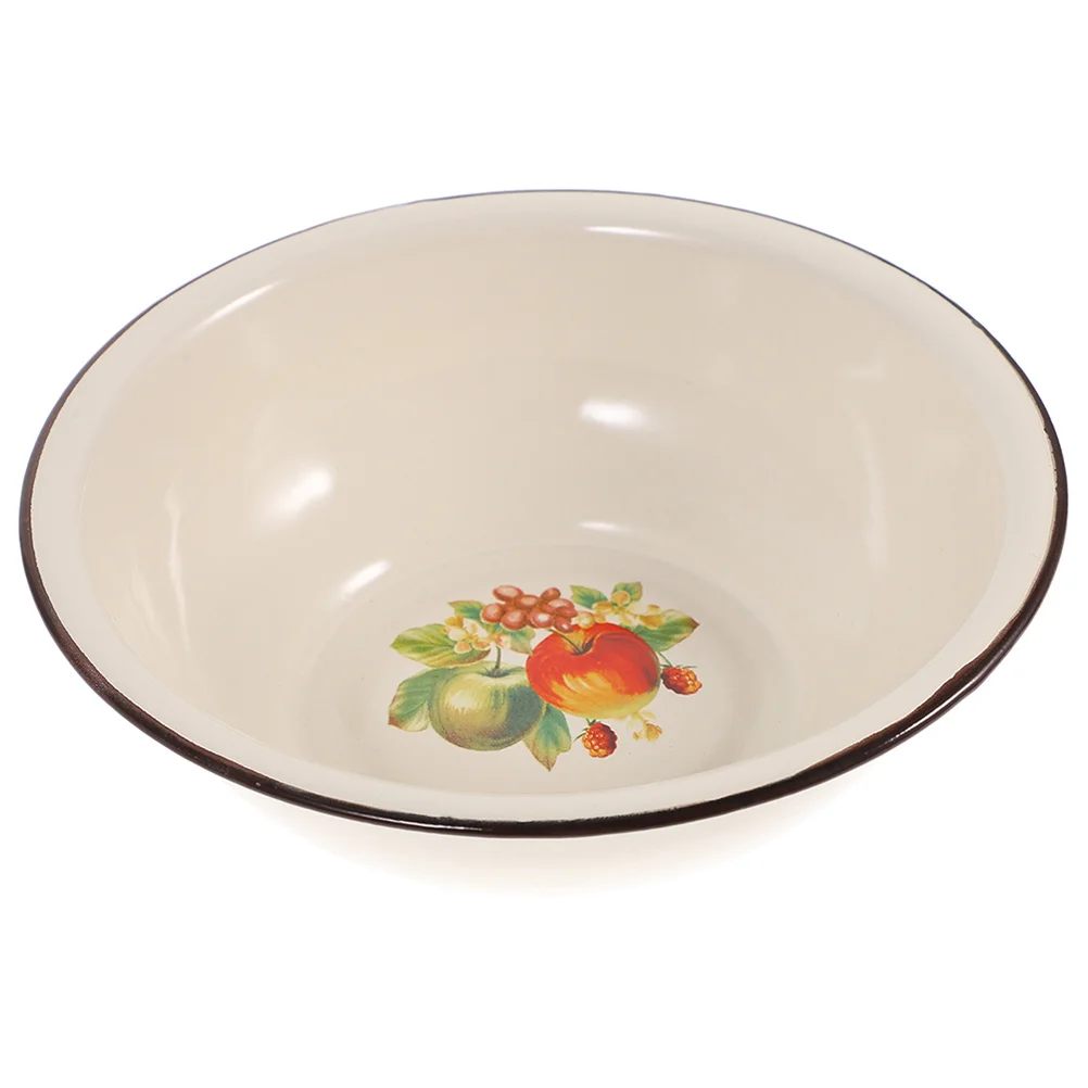 

Thickened Enamel Basin Kitchen Vegetable Fruit Washing Rice Storage Multifunctional Iron Wash Basin Household Cooking