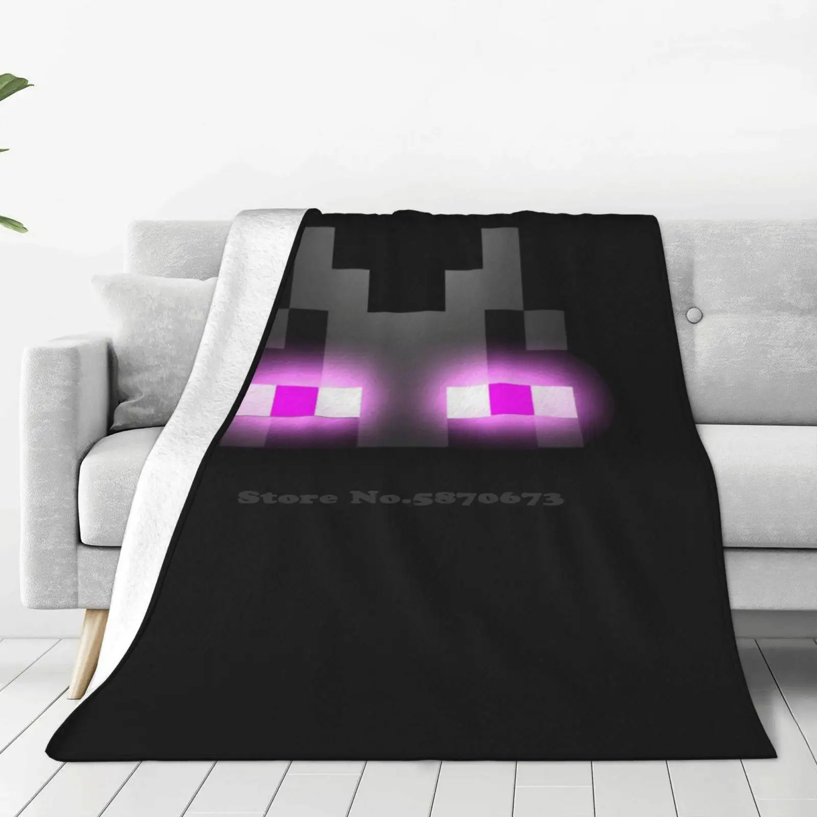 Enderman Super Warm Soft Blankets Throw On Sofa/Bed/Travel Enderman Slider Black