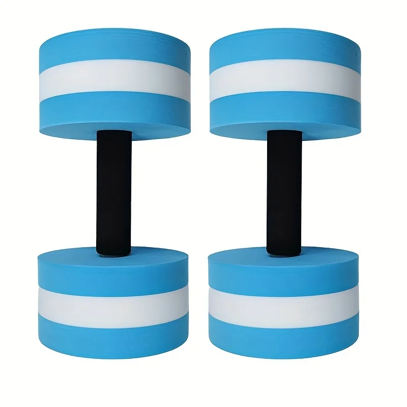 Barra Aqua Fitness de 2 uds, mancuernas de espuma EVA para aeróbicos acuáticos, Material PE Universal, pesas de agua azules para ejercicio en piscina