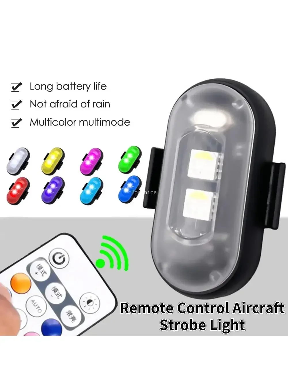 Lumières stroboscopiques universelles à LED pour moto, anti-collision, lumière iodée avec chargement USB, clignotant, 8 couleurs