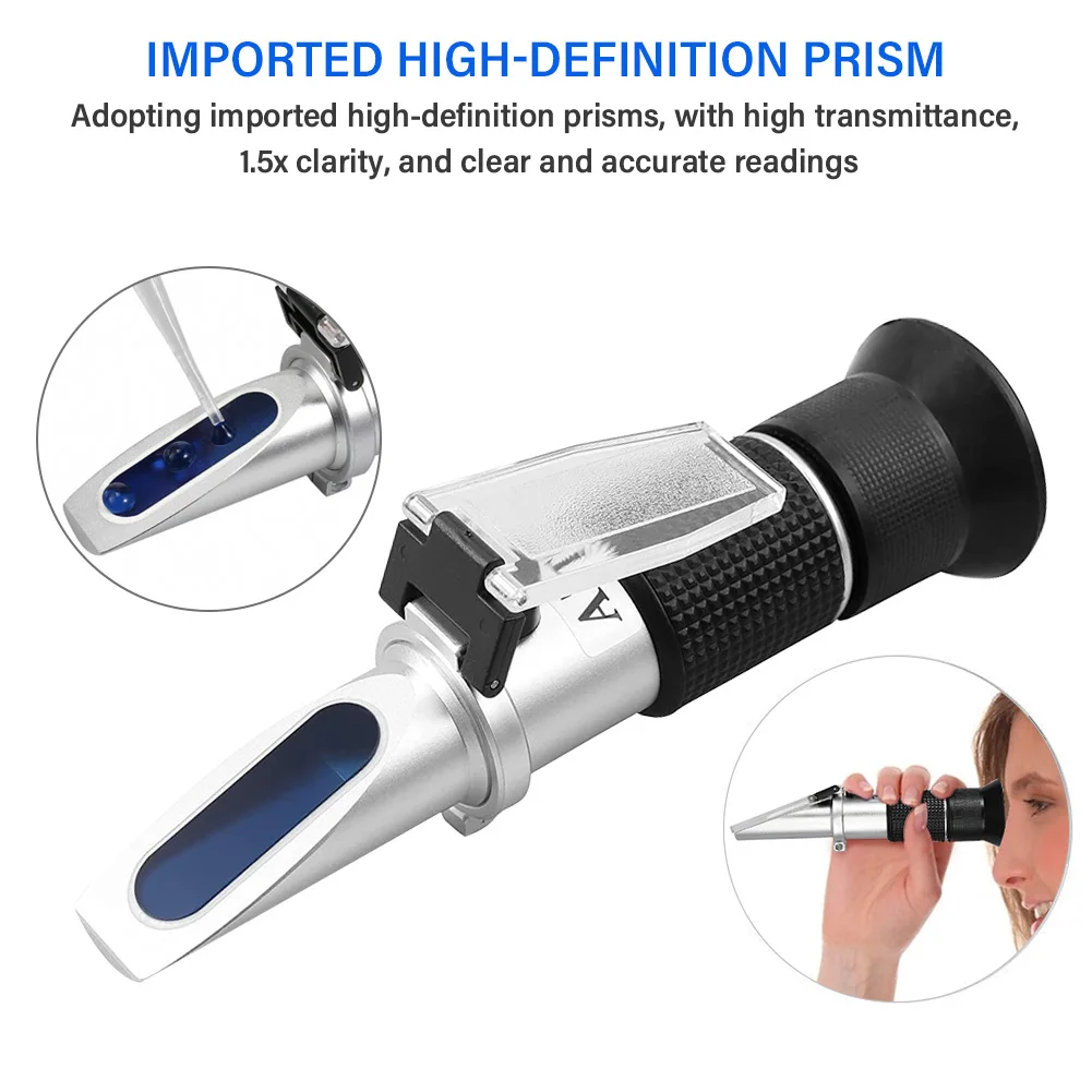 Professional Honey Refractometer 58-90% Brix 38-43° Baume 12-27% Juice Sugar Concentration Meter Tester Beekeeping Tool with ATC