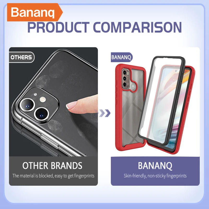 Bananq All Inclusive Case For Motorola G9 Plus Power G10 G20 G30 G60 G13 G14 G22 G23 G31 G32 G42 G52 G53 G54 G62 G82 G84 Cover