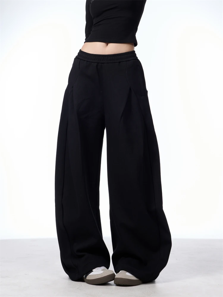 Retro American Wide Leg Knife  Sweatpants Men's Loose Casual Sports Trendy Long Pants Women's Comfortable Straight Leg Tr...