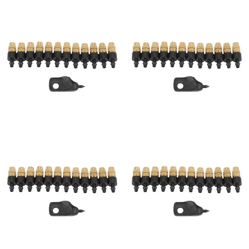 A96K-48 Set Copper Adjustable Spray Nozzle Spray Atomization Copper Capillary Effect Take 47 Factory Adjustable 1/4 Inch Barb