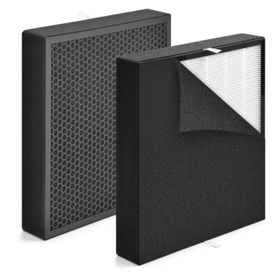 

Сменный угольный фильтр серебристого цвета, совместимый с фильтром очистителя воздуха FF50 Fit50 FF50-VOC 3-в-1 H13 True HEPA-фильтр с Pre-F