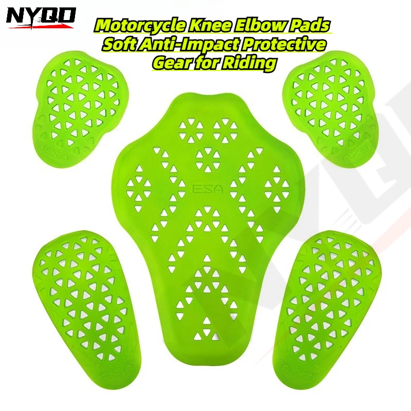Motorcycle Soft Knee & Elbow Pads Shock Absorption Impact Resistant Protective Gear for Riding