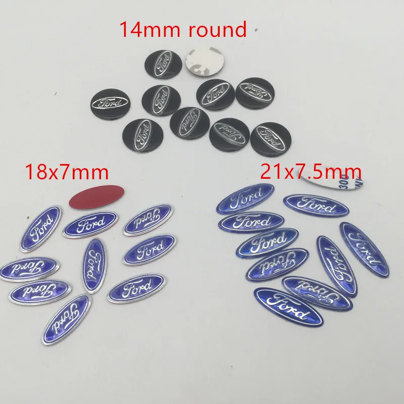 100 قطعة ثلاثية الأبعاد 14 مللي متر 18 مللي متر 21 مللي متر لفورد مفتاح السيارة فوب شارة زر شارة شعار مستقيم للطي سلسلة المفاتيح عن بعد استبدال ملصق #2