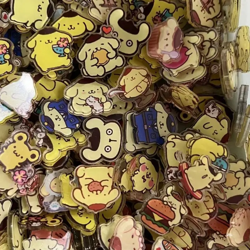 

2cm Kawaii Hello Kitty Pompom Purin My Melody Small Pieces Acrylic Handmade DIY Supplies Acrylic Patch Mini Patch Wholesale Gift