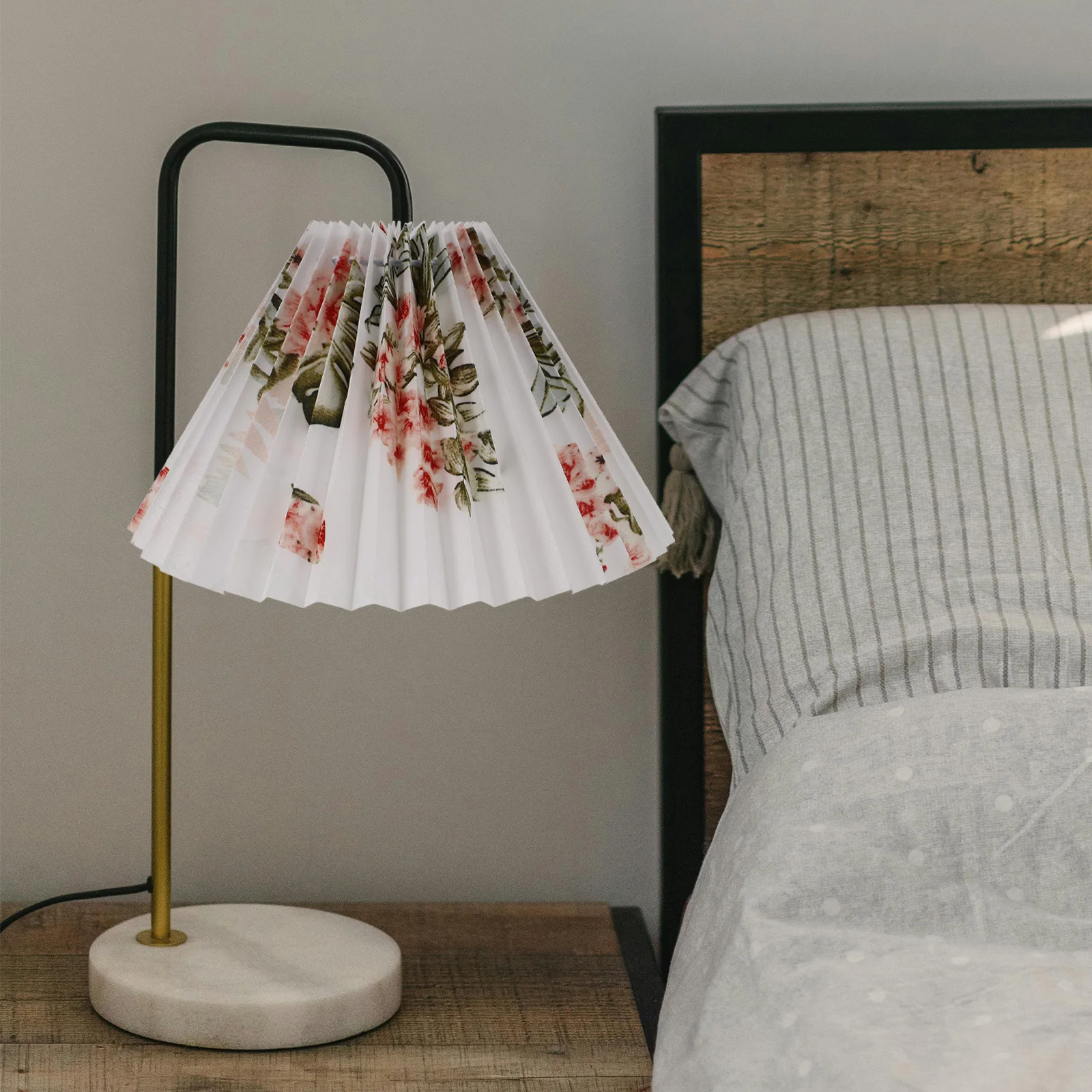 

Pleated Fabric Lampshade Small Desk Cover 143mm Height Bedside Hotel Decorative Replacement Shades for Table Floor Lights