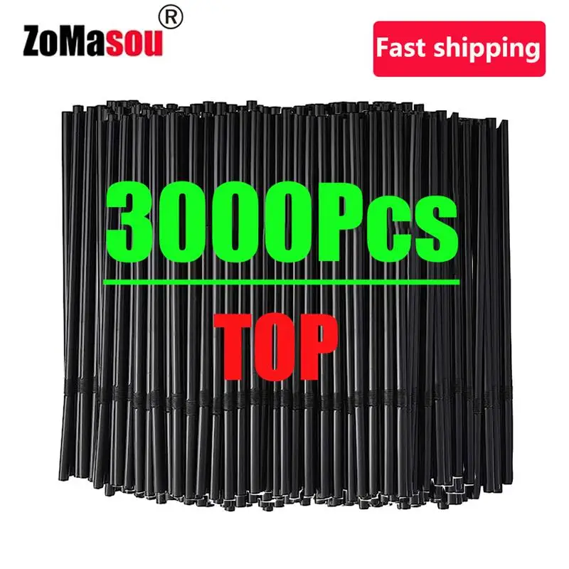 50-3000PCS Colorful & Black Drinking Kunststof Straws Bar Party Wedding Kitchen pajitas Beverage Straw Wholesale