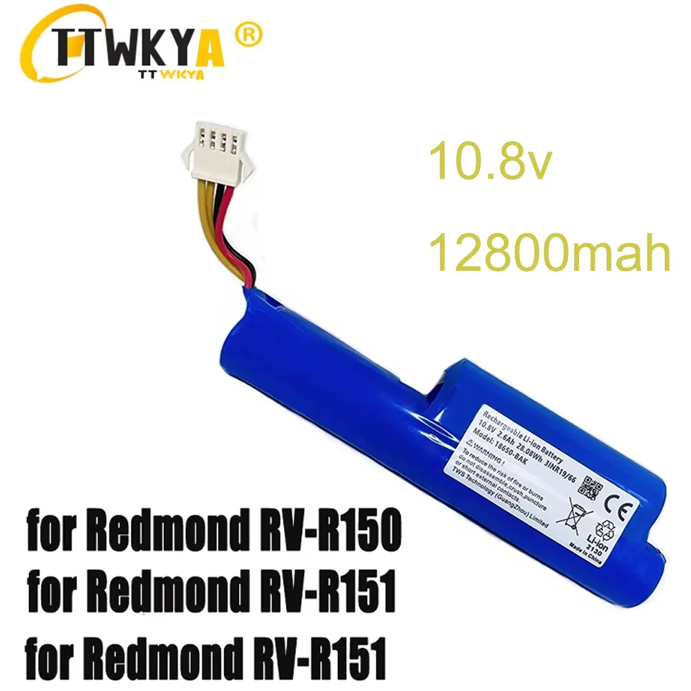 

100% Original Batería de litio recargable de 10,8 V y 4000mAh, adecuada para aspiradora Redmond Red-R150, RV-R150, RV-R151