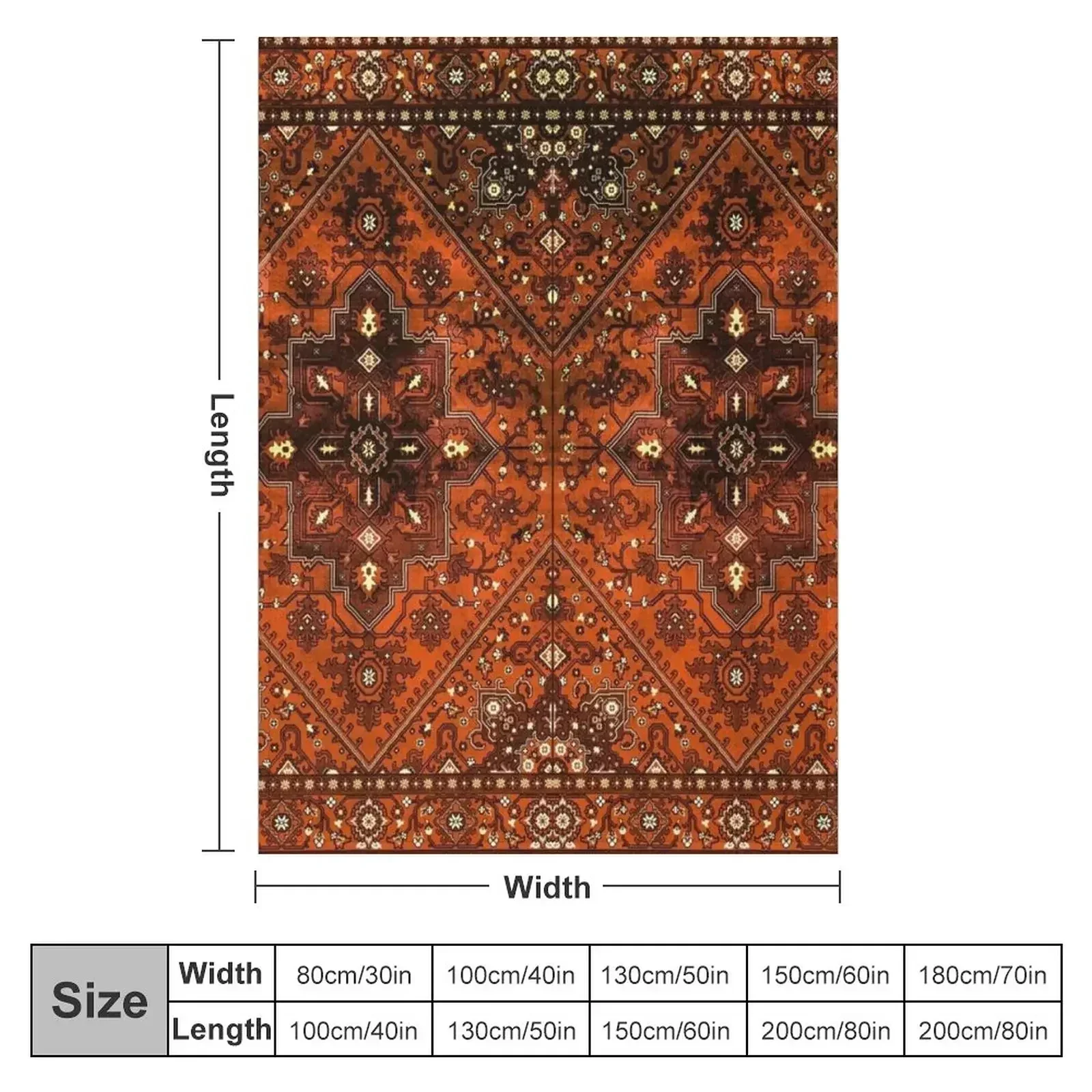 Orange Oriental Heritage Antique Traditional Moroccan Style Artwork Throw Blanket Decorative Sofa Furry manga Summer Blankets