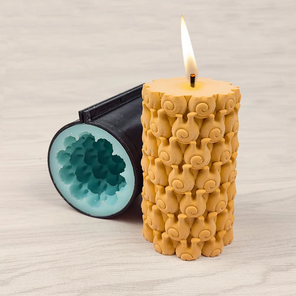 

Handmade Cylindrical Creative Shape Aromatherapy Candle Silicone Mold, Stereoscopic Plaster, Chocolate Soap Crafts, DIY