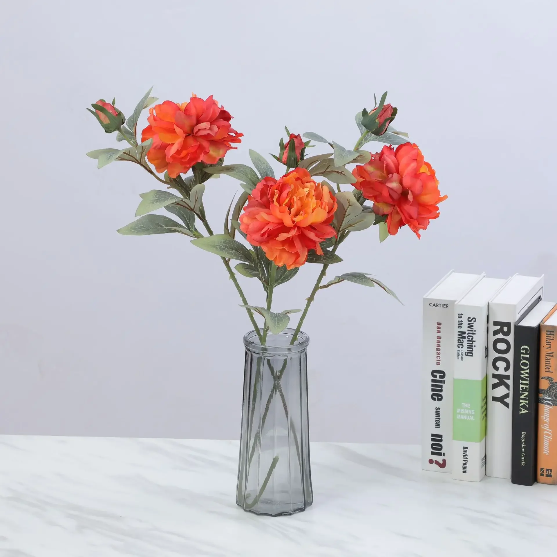 Artificial Peony Flower Single Big Flower Head Fake Flower Home Decoration Hotel Wedding Flowers Row Light Luxury Decoration view 3