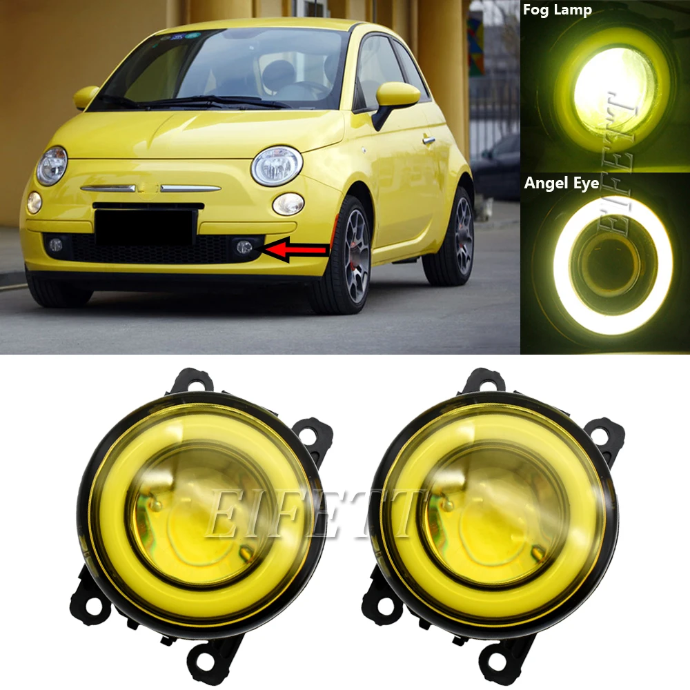 Car External LED Fog Light Assembly For Fiat 500 2012 2013 2014 2015 (Not Fit Abarth) H11 Fog Daytime Running Lamp DRL Styling