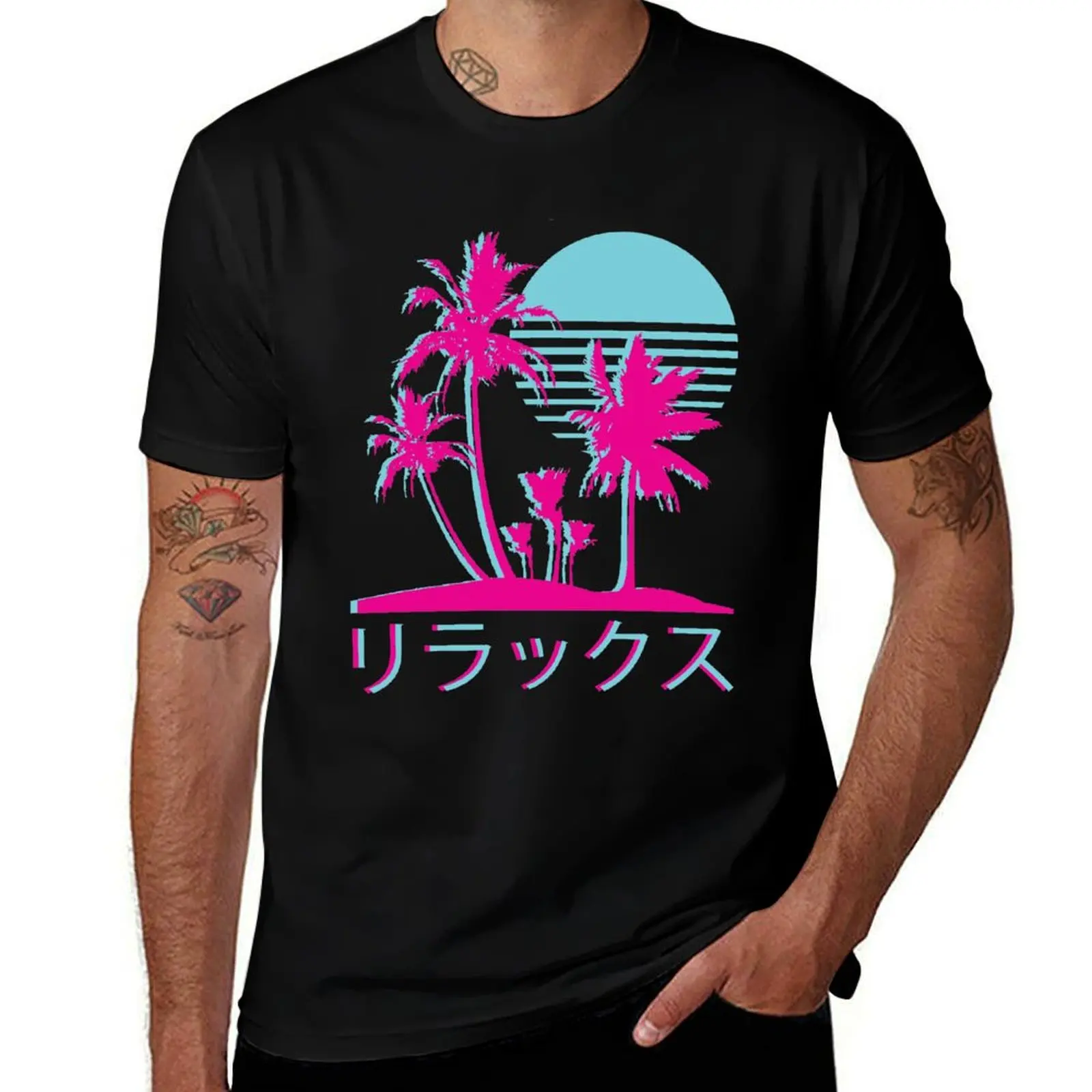 

Vaporwave Aesthetic // Neon Palms T-Shirt designer shirts blacks mens t shirt