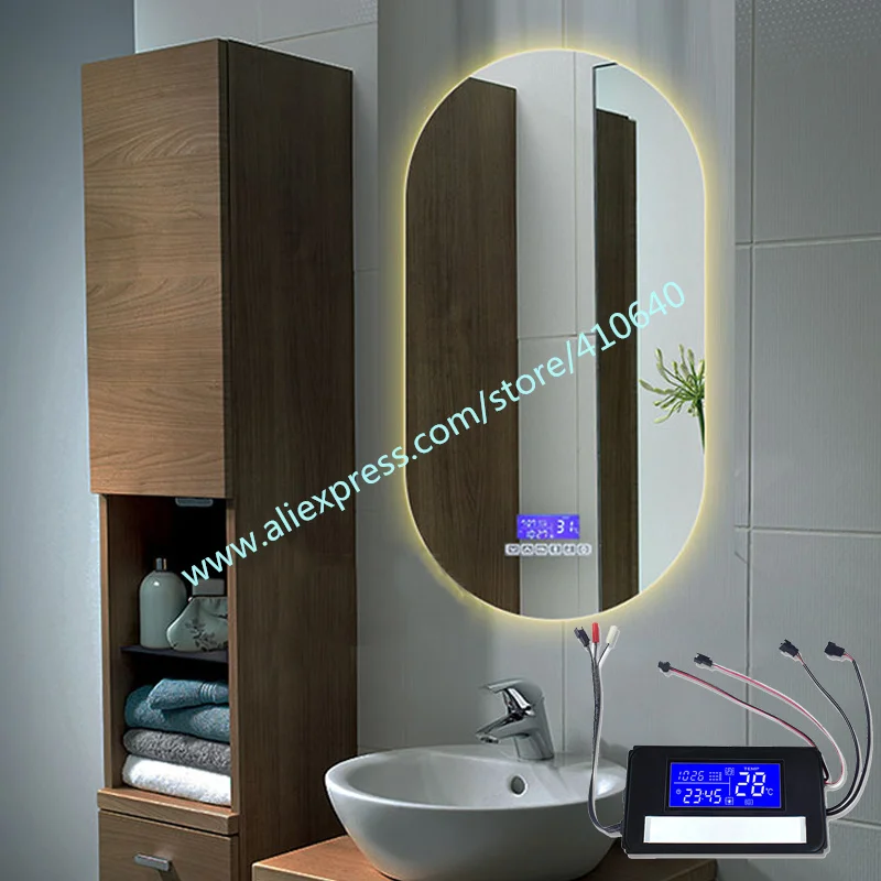 Trumsense K3015CAH Led Mirror Time Temperature Display Smart Mirror Radio Bluetooth-compatiable Touch Screen with Anti-fog